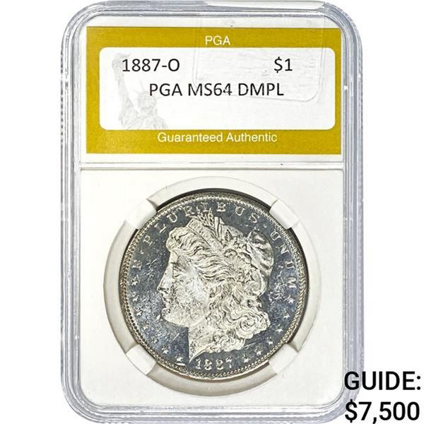 1887-O Morgan Silver Dollar PGA MS64 DMP