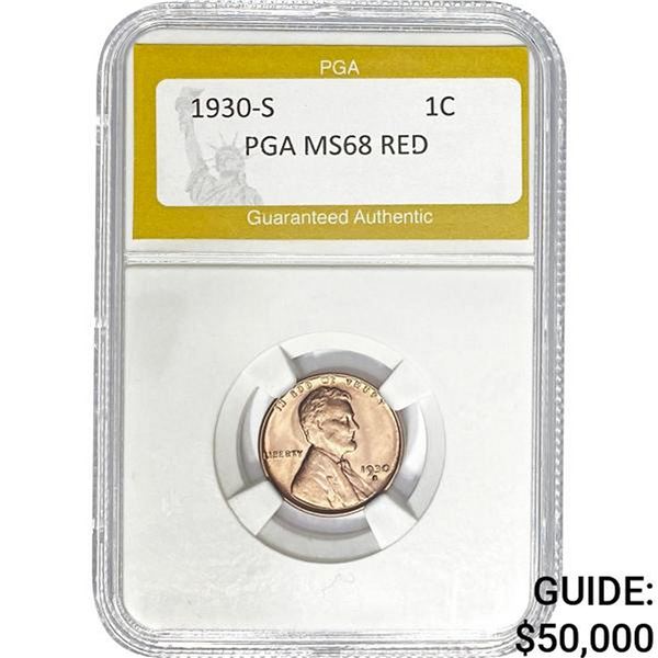 1930-S Lincoln Cent PGA MS68 RED