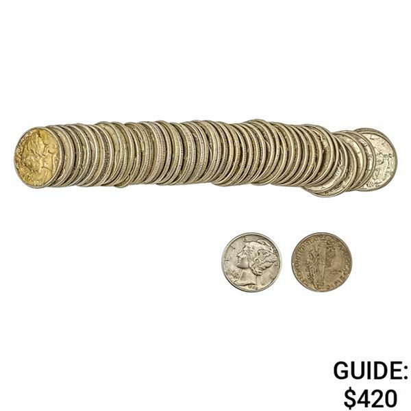 [49 PCS] Silver Dimes Roll