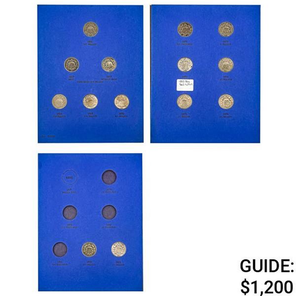 1866-1883 Shield Nickels Album [14 Coins]