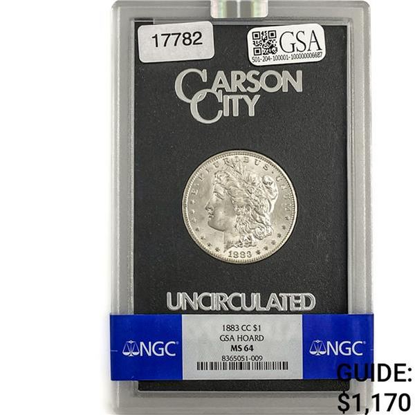1883-CC Morgan Silver Dollar GSA MS64