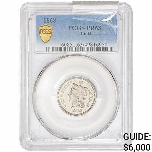 1868 Liberty Victory Nickel PCGS PR63 J-633
