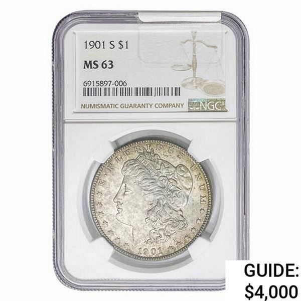 1901-S Morgan Silver Dollar NGC MS63
