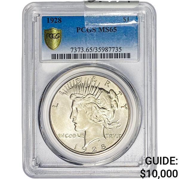 1928 Silver Peace Dollar PCGS MS65