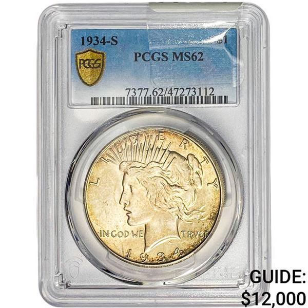 1934-S Silver Peace Dollar PCGS MS62