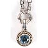 Image 2 : 14K GOLD & STERLING SILVER 3.5CT TOPAZ NECKLACE