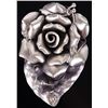Image 4 : 3D VINTAGE STERLING ROSE NECKLACE & PENDANT