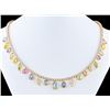 Image 1 : 22.44CTW UNHEATED SAPPHIRE DIA 14K GOLD NECKLACE