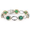 Image 1 : 11.83CTW EMERALD & 1.82CTW DIA 14K GOLD BRACELET