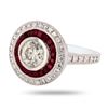 Image 2 : 1.27CT CENTER DIA & 1.26CTW RUBY PLATINUM RING