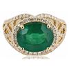 Image 1 : 4.65CT EMERALD & 0.93CTW DIA 14K YELLOW GOLD RING