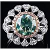 Image 1 : 3.02CT GREEN SI3 DIAMOND 18K GOLD RING - 3.70CTW
