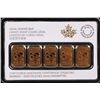 Image 2 : FINE GOLD CANADIAN MINT 2016 FIVE 1/10 OZ $25 BARS