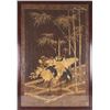 Image 1 : MEIJI PERIOD JAPANESE SILK CRANE TAPESTRY 56 X 38"