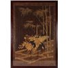 Image 4 : MEIJI PERIOD JAPANESE SILK CRANE TAPESTRY 56 X 38"