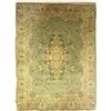 Image 1 : ANTIQUE ORNATE LARGE PERSIAN GREEN SILK AREA RUG