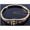Image 2 : ANTIQUE 14K GOLD VINTAGE PEARL FILIGREE BRACELET