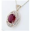 Image 2 : 16.70CT RUBY & 3.40CTW DIAMOND 14K GOLD PENDANT