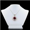 Image 4 : 16.70CT RUBY & 3.40CTW DIAMOND 14K GOLD PENDANT