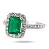 Image 2 : 1.58CT EMERALD & 0.66CTW DIAMOND PLATINUM RING