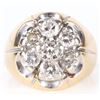 Image 1 : 14K YELLOW GOLD DIAMOND FLOWER DESIGN LADIES RING