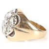 Image 2 : 14K YELLOW GOLD DIAMOND FLOWER DESIGN LADIES RING