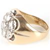 Image 3 : 14K YELLOW GOLD DIAMOND FLOWER DESIGN LADIES RING