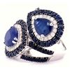 Image 1 : 9.50CTW BLUE SAPPHIRE & 0.60CTW DIA 14K GOLD RING
