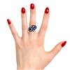 Image 3 : 9.50CTW BLUE SAPPHIRE & 0.60CTW DIA 14K GOLD RING