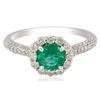 Image 1 : 0.82CT EMERALD & 0.63CTW DIA 14K WHITE GOLD RING