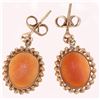 Image 4 : VINTAGE 9K YELLOW GOLD CAMEO LADIES EARRINGS
