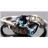 Image 1 : 18K WHITE GOLD BLUE SPINEL DIAMOND LADIES RING