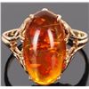 Image 1 : 14K YELLOW GOLD AMBER LADIES RING