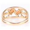 Image 3 : 14K YELLOW GOLD PINK CORAL LADIES RING