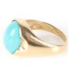 Image 3 : SLEEPING BEAUTY TURQUOISE 14K YELLOW GOLD RING