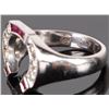 Image 3 : 14K WHITE GOLD DIAMOND & RUBY HORSESHOE RING