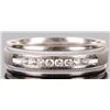 Image 1 : 14K WHITE GOLD DIAMOND ETCHED UNISEX RING