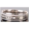 Image 2 : 14K WHITE GOLD DIAMOND ETCHED UNISEX RING