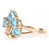 Image 2 : 10K YELLOW GOLD  BLUE TOPAZ HEART RING