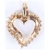 Image 2 : 14K YELLOW GOLD DIAMOND OPEN HEART PENDANT
