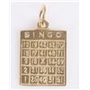 Image 1 : VINTAGE 14K YELLOW GOLD BINGO GAME CARD PENDANT
