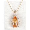 Image 1 : 14K YELLOW GOLD TOPAZ DIAMOND LADIES NECKLACE