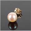 Image 3 : 14K YELLOW GOLD WHITE PEARL LADIES STUD EARRINGS