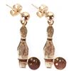 Image 1 : 14K YELLOW GOLD BOWLING PIN LADIES EARRINGS