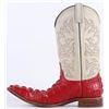 Image 2 : VINTAGE MEXICAN RED/WHITE GATOR SKIN MENS 10 BOOTS