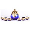 Image 1 : COBALT BLUE ITALIAN MURANO GLASS PUNCHBOWL SET