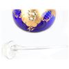Image 4 : COBALT BLUE ITALIAN MURANO GLASS PUNCHBOWL SET
