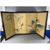 Image 1 : Very Nice Asian Screen w/ Bird & Floral Design.NO SHIPPING 4 - 35.5" H x 17.5 W Attached Panels Fold