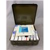 Image 2 : Vintage Military Tin First Aid Kit w/ Contents