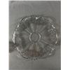 Image 2 : Vintage Large 15" Diam. Round Silver Overlay Glass Platter & 2 Small Crystal Bottles w/ Stoppers